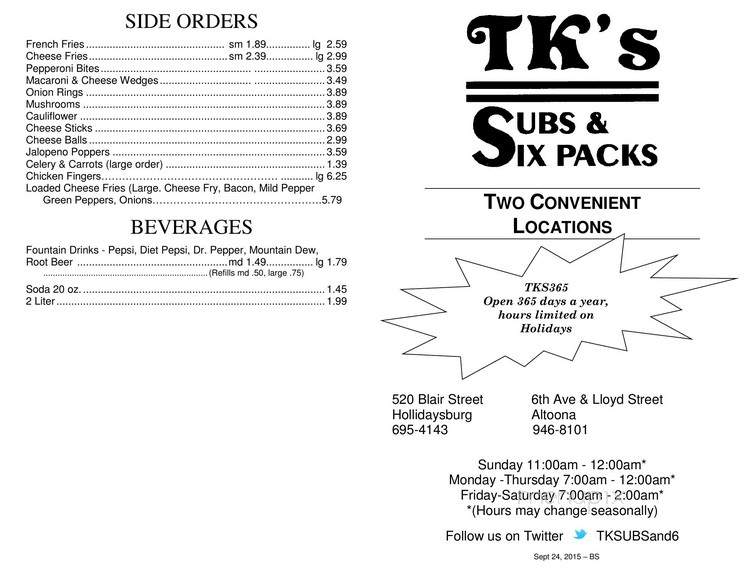 T K's Subs & Six Packs Store - Altoona, PA