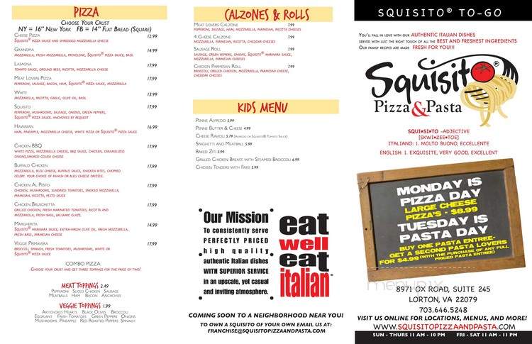 Squisito Pizza & Pasta - Lorton, VA