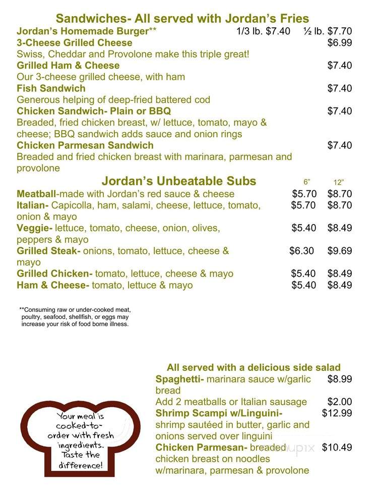 Jordans Restaurant & Pizzaria - Grove City, PA