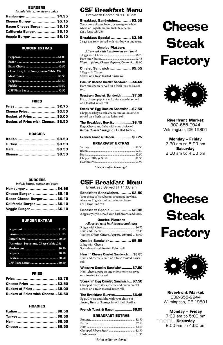 Cheese Steak Factory - Wilmington, DE