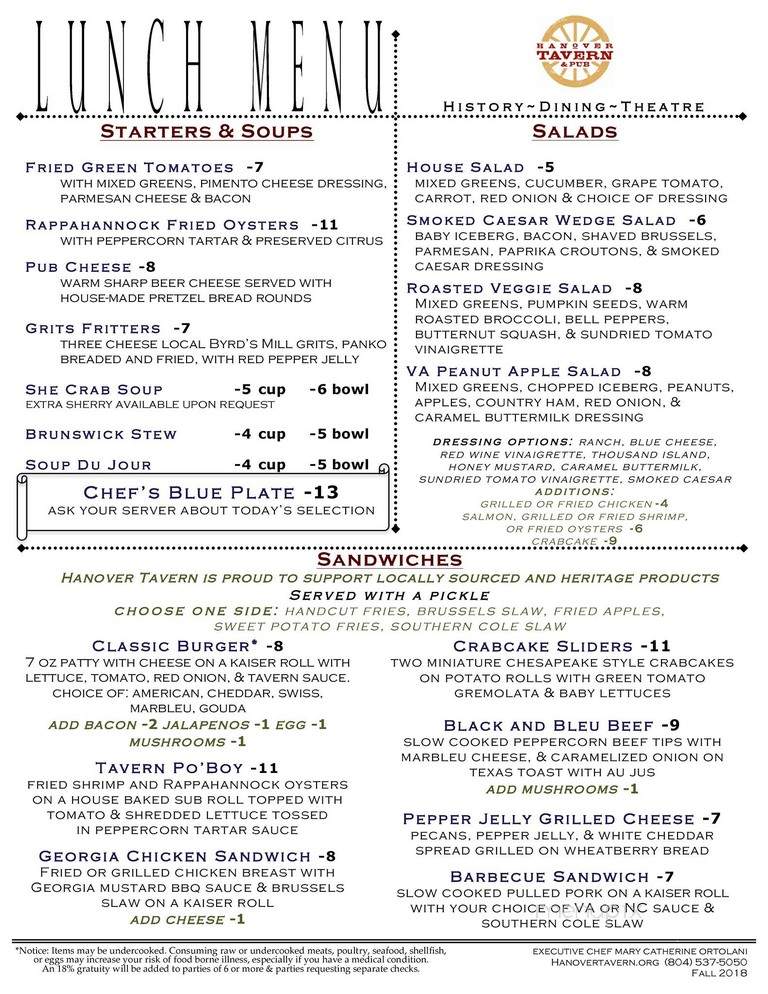 Hanover Tavern Restaurant & Pub - Hanover, VA