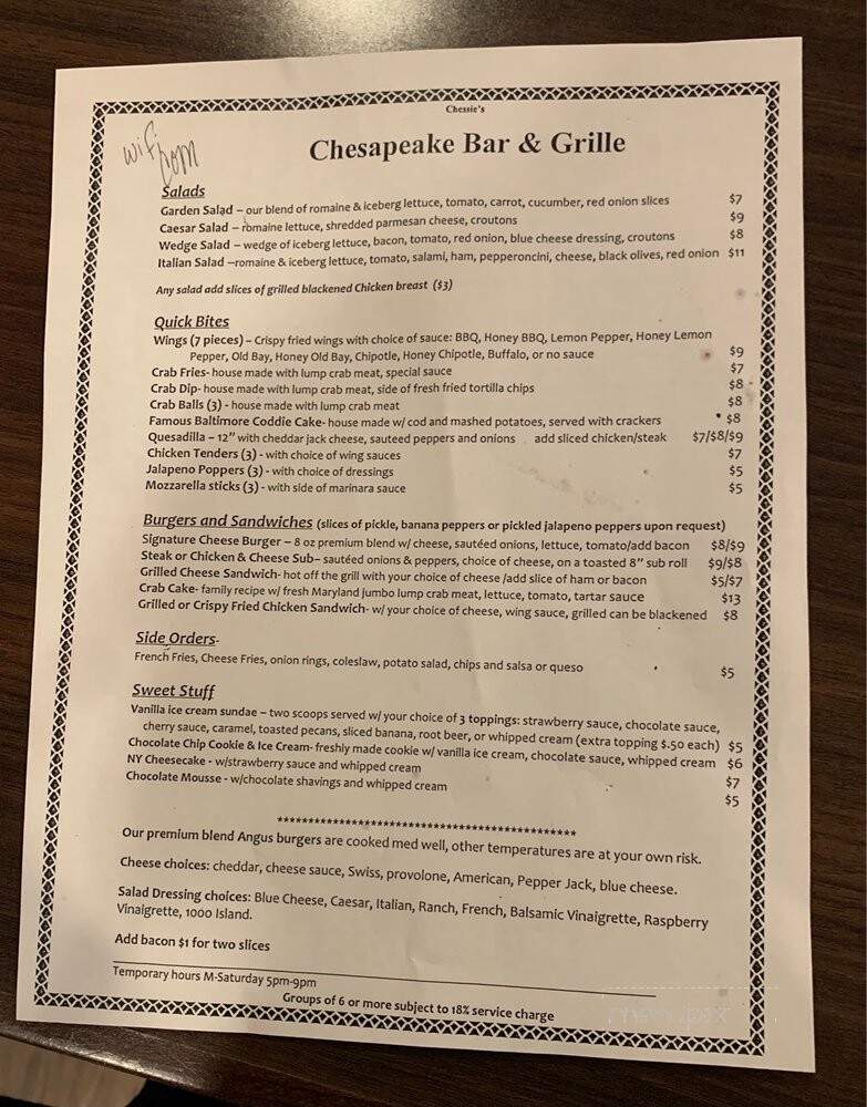 Chessie's Cheasapeake Grille - Bowie, MD