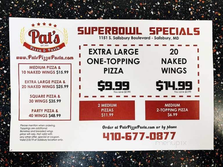 Pat's Pizzeria Of Salisbury - Salisbury, MD