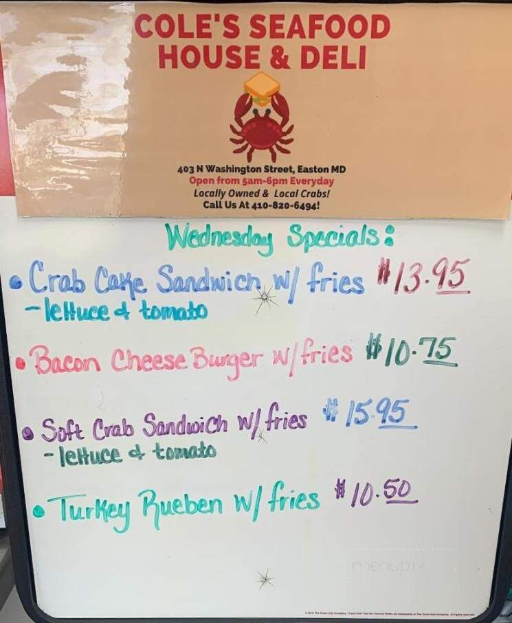 Coles Seafood House and Deli - Easton, MD