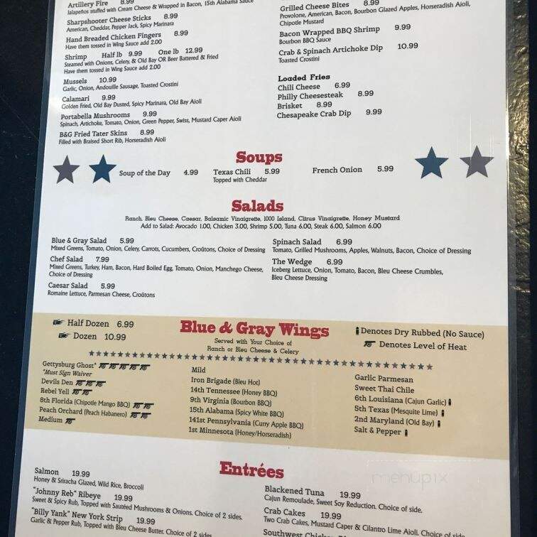 Blue Gray Bar Grill - Gettysburg, PA
