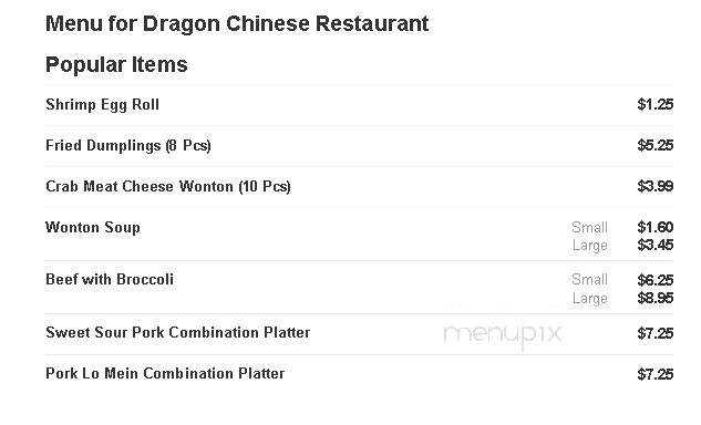 Dragon Chinese Food - Salisbury, MD