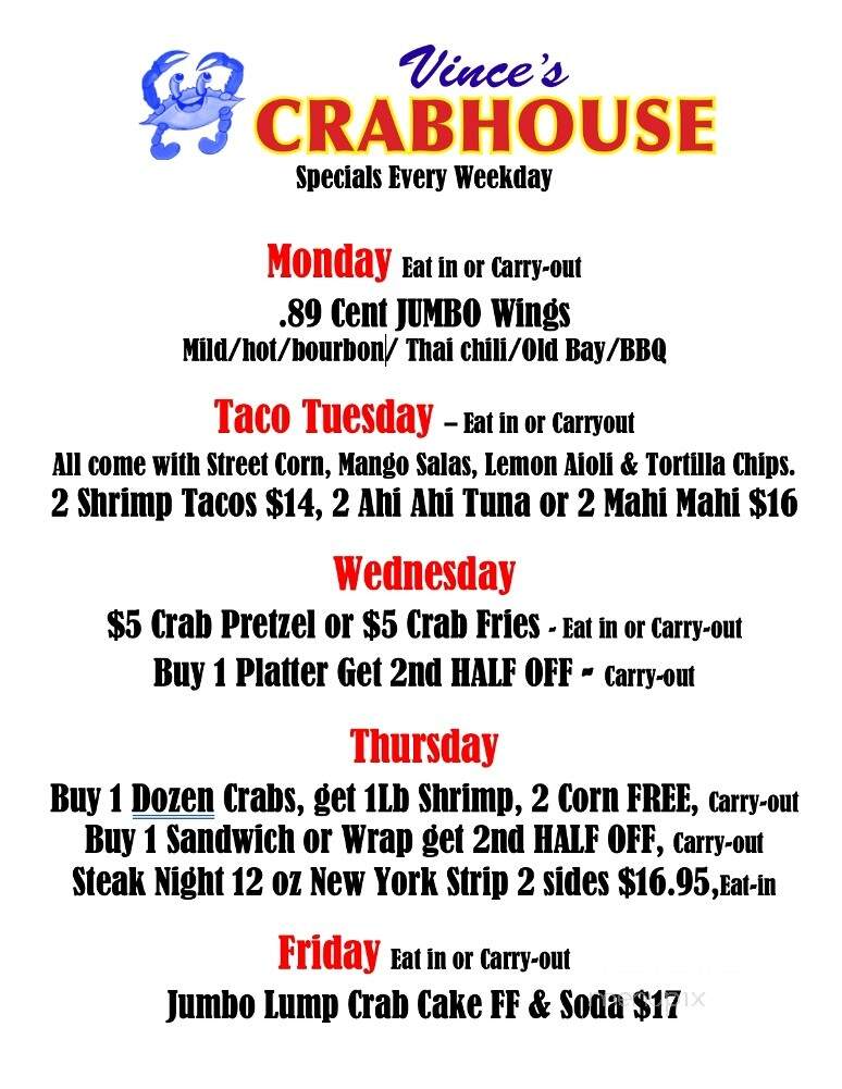 Vinces Crab House & Restaurant - Fallston, MD