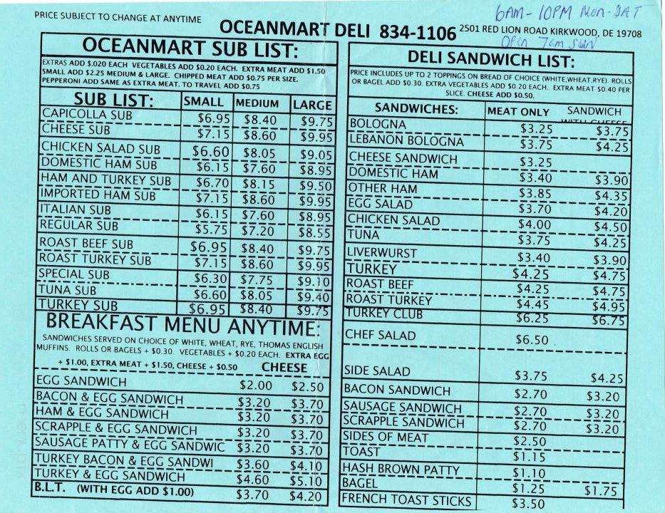 Oceanmart Deli - Bear, DE